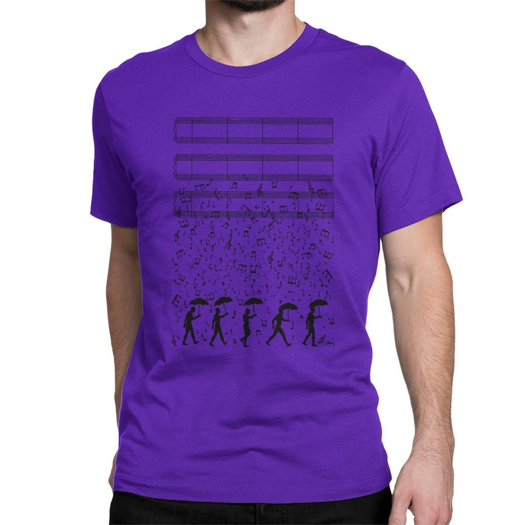 Funny Singing In The Raaaain T Shirt Men Crew Neck T Shirt Piano Music Musician Pianist