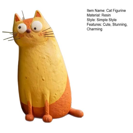 Figurine de Chat Fantaisiste Faite à la Main Mignonne Petite Sculpture de Chat en Résine pour Bureau Étagère Table de Chevet Décoration de Maison Cadeaux pour Amoureux des Chats