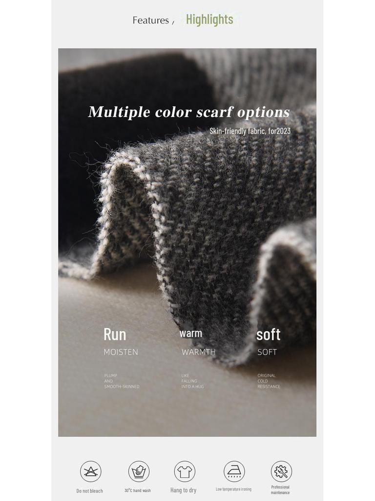 Contrast Plaid Tassel Scarf: 2023 Warm Korean-Style Shawl, Imitation Cashmere for Couples in Autumn & Winter.