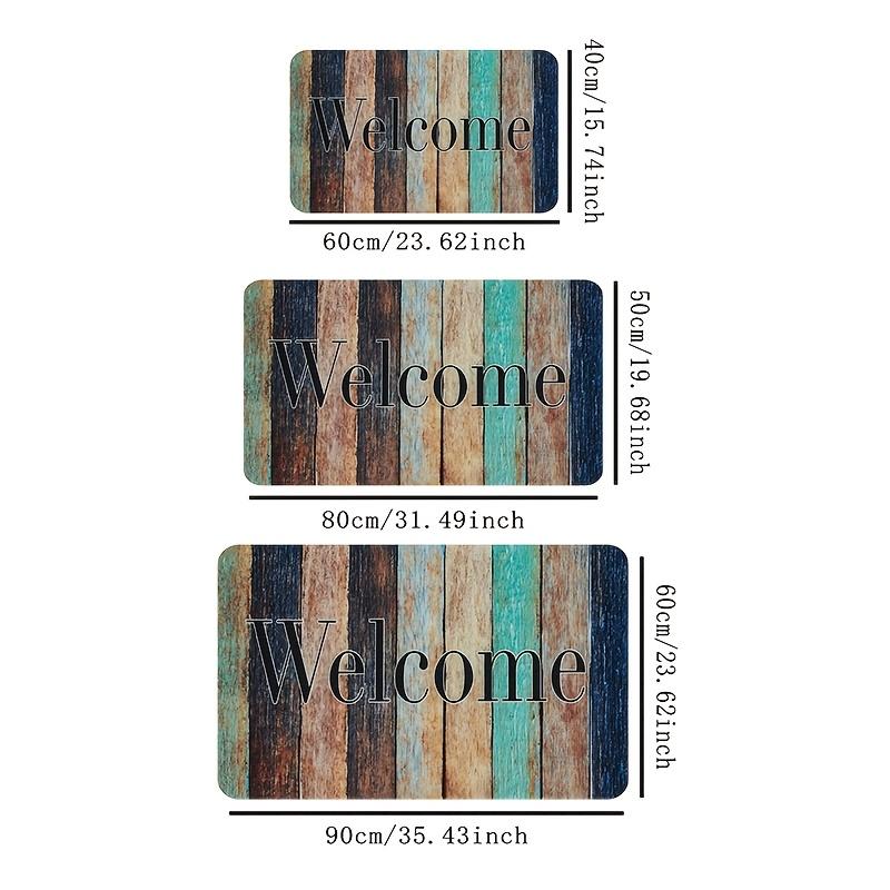 Vintage Wood Grain Welcome Mat - Non-Slip, Machine Washable Rug For Home Entrance Living Room, Bedroom, Bathroom & Balcony Decor