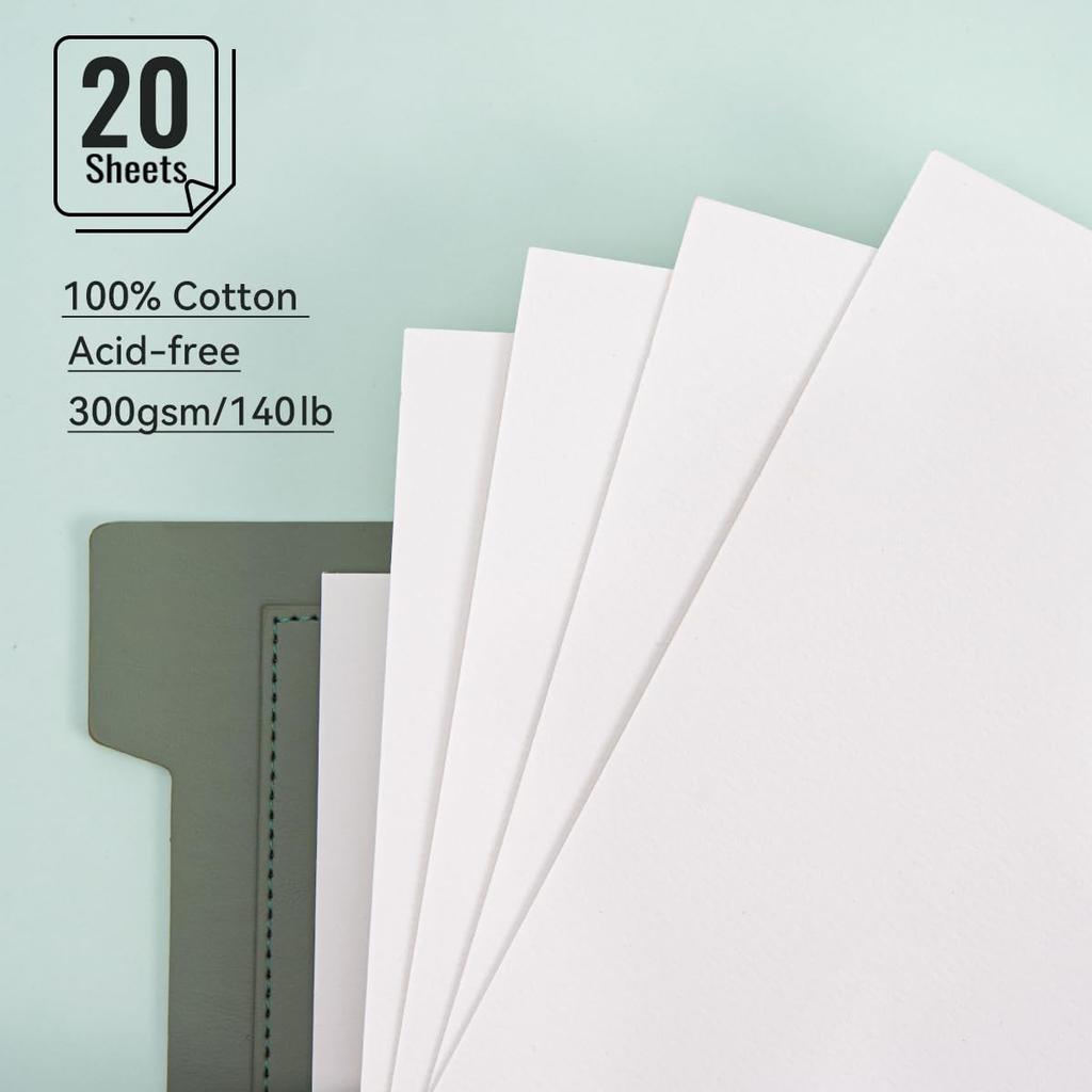 Lightwish Watercolor Cotton Watercolor 300g Fine Grain Watercolor for and 20 235 X 177mm Sketchbook, 100% Journal, Paper, Artists, Adults, Students,