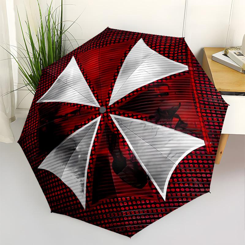 Umbrella Corporation Emblem Compact Travel Automatic Umbrella Compact 8-Rib Lightweight Lightweight All-Season Travel Fashion Lovers Best for Christma