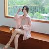 White Transparent Chiffon Blouse Chic Women Summer Oversize Puff Long Sleeve Shirt Korean Style Cardigan Basic Sheer Top