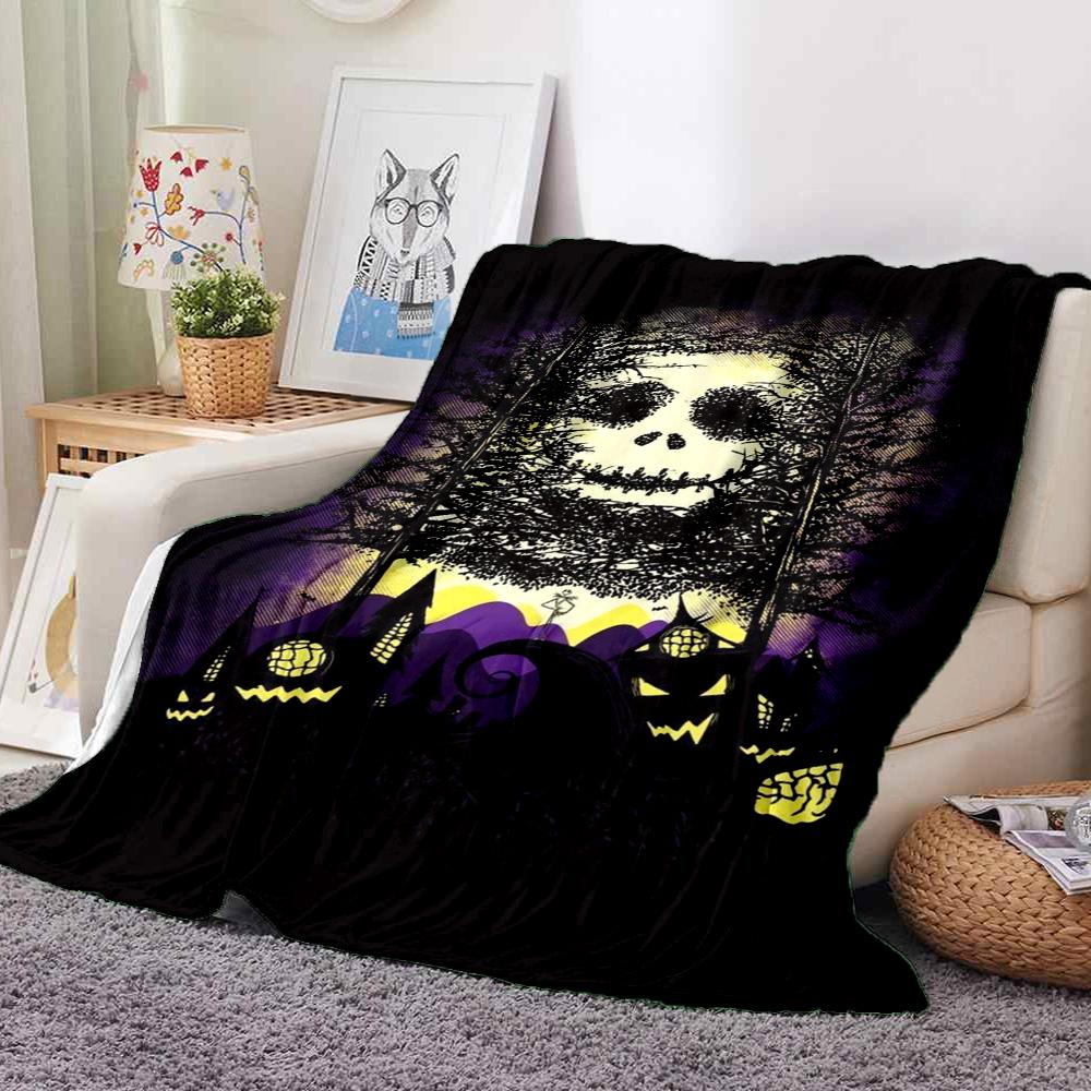 Halloween Night Flannel Blanket Throw Blanket Soft Warm Sofa Bed Camping Home Decor Unique Christmas Gift C9211520
