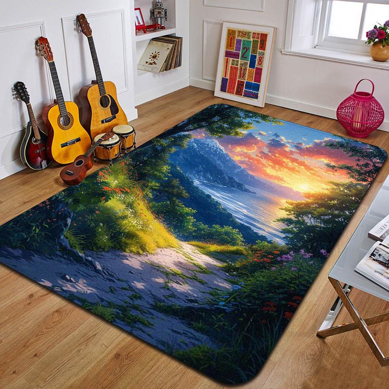 C-Mraky Tištěný Koberec Módní Podložka na Jógu Protiskluzový Koberec Dekorace Ložnice Venkovní Koberec Ložnice Narozeninový Dárek