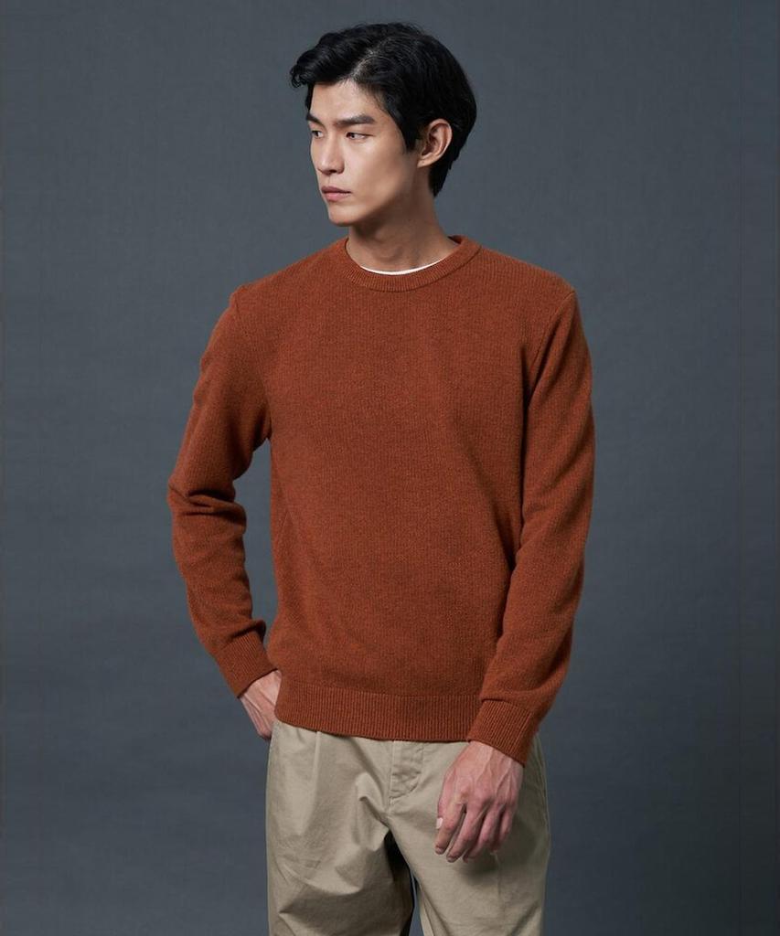 SHIFT.G Wool Texture Crewneck Sweater Orange