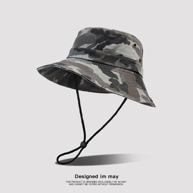 

Камуфляжний капелюх сонцезахисний капелюх весняно-літній відкритий капелюх для рибалки чоловічий західний ковбойський капелюх рибальський капелюх капелюх-відро men s and women s models: adjustable by drawstring