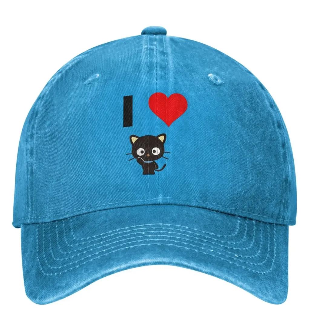 I Love Chococat Sweet Valentine Baseball Cap Couple Women SunProof Trucker Hat Summer Stylish Hiking Fishing Baseball Caps