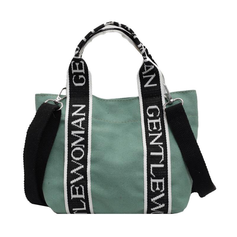 Alphabet Canvas Bag Student Wear Book Japanese College Style Bag Girls Color Matching Large Capacity Class Commuter Shoulder Bag