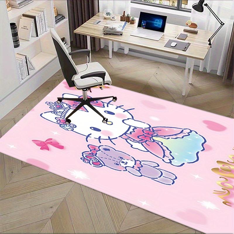 Office Rug Hello Kitty, Princess Anti-Slip Rug, Machine Washable for Living Room, Bedroom, Office, Multiple Sizes, Bedroom Mat, Decorative Mat, Durabl