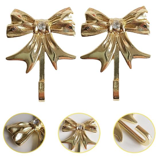 1/2 Stück Große Größe Goldene Schleifenhaken Schlüsselhalter Starke Tragfähigkeit Einfache Installation Schleifenknoten Mantelhaken Hut Handtuch Aufhänger