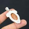 Mothers day Deal Orange Aventurine Gemstone Handmade Wedding Pendant 925 Silver