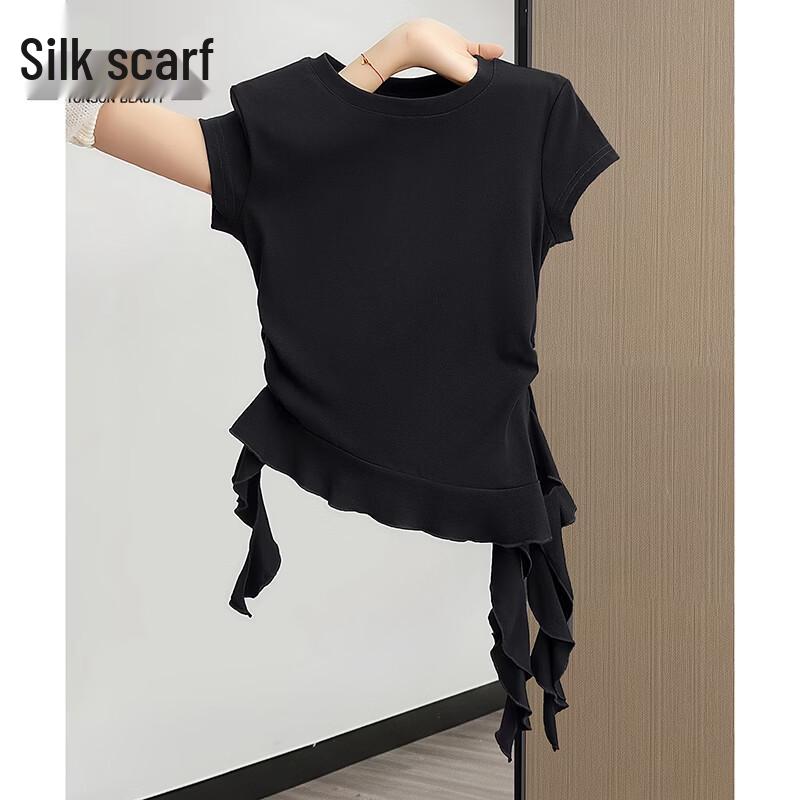 Women s Solid Round Neck Slim Fit T-shirt M