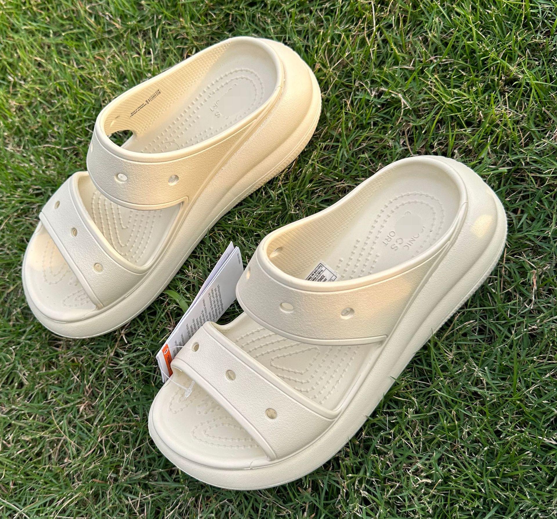 

Легкие нескользящие женские тапочки-пуховки, увеличивающие рост – лето 2023 г. Men s 3/Women s 5 белый/костяной