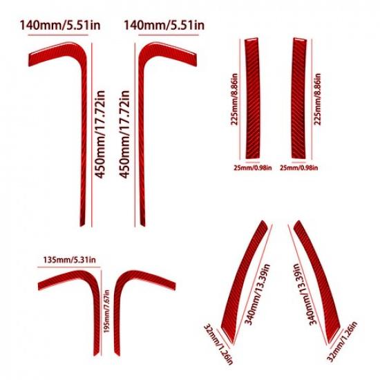 Red Carbon Fiber Interior Door Panel Kit Cover Trim For Land Rover Range Rover