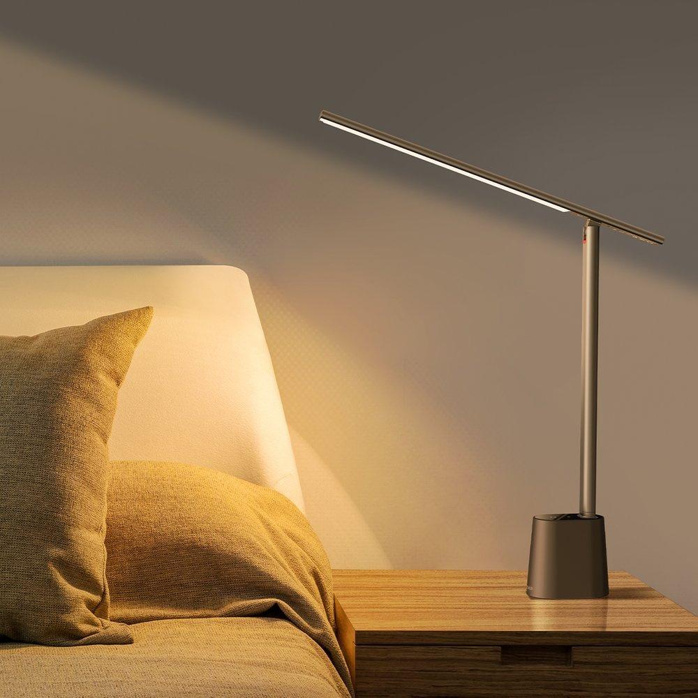 Bezdrátová stolní LED lampa Baseus Smart Eye s baterií 2200 mAh, šedá (Model DGZG-0G)