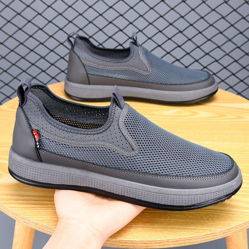 Platform Flat Mesh Man Shoe Classic Original Breathable Elegant Non-leather Sneakers Luxury Sale Without On Casual Shoes for Men