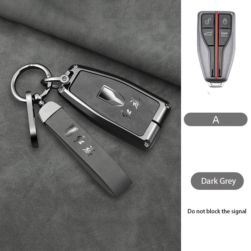 Zinc Alloy Car Key Cover Case Shell Holder Protector for Hongqi HS5 HS7 HS E HS9 Logo Keychain Bag Set Interior Accessories
