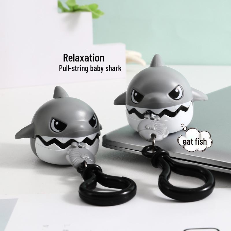 Cartoon Shark Bite Teeth Keychain - Cute Stress Relief Toy Backpack Pendant
