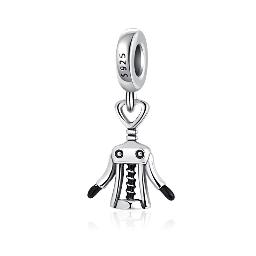 New Copper Robot Radio Biological Mirror Glass Crystal Ball Fine Charm Beads Fit For Original Bracelets Diy Women'S Jewelry