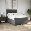 Box Spring Bed with Mattress Dark Gray 160x200 Cm Fabric