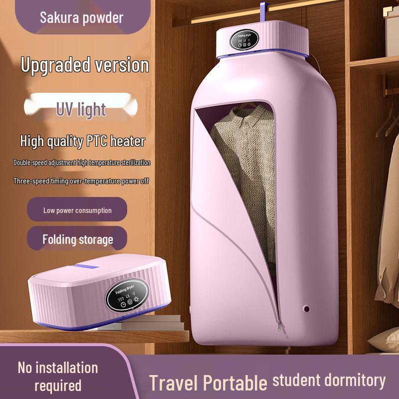 110V Foldable Portable Clothes Dryer for Travel - Compact Home Appliance for US, Taiwan, Hong Kong