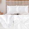 PiccoCasa Pillowcase Satin Ruffle Cool Rayon Envelope Style Cool To the Touch Pillowcase Set of 2 Silky Soft Pillowcase Plain Odor Resistant Beautiful