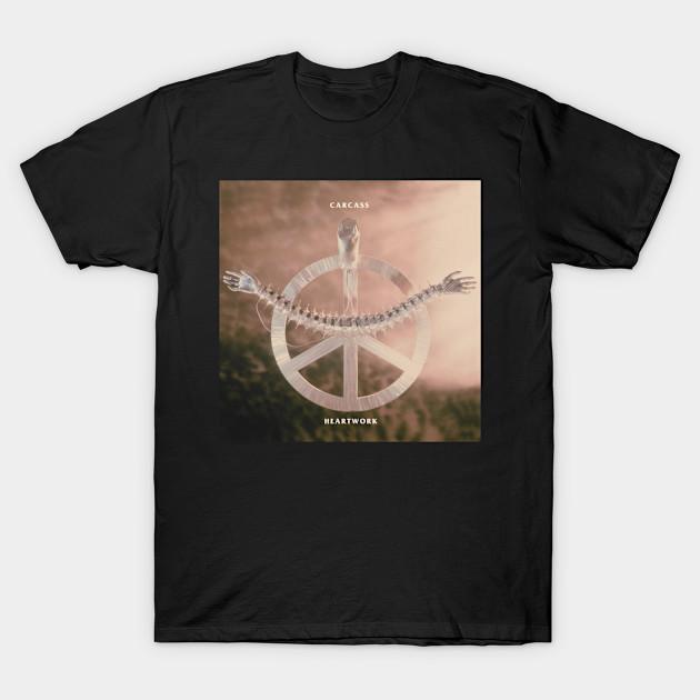 

Men Black Print T-shirt Carcass Heartwork Album 1993 No-Cut Transfer Paper Print Cotton Tshirt 4XL чорний