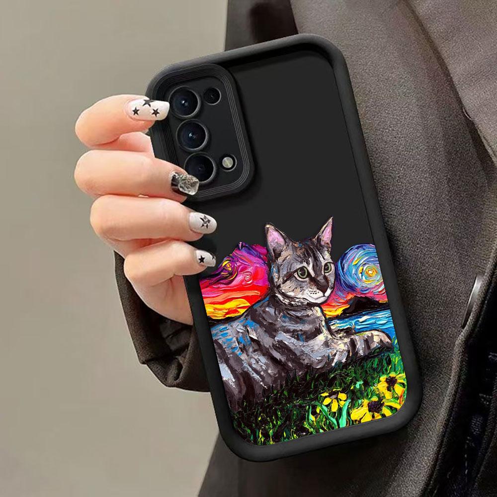 Vintage Oil Painting Cat Phone Case For Realme 15 15T 7 7I 8 8I 9 11 12 Lite 13 14 5 5I 6I 5S Plus NARZO 50 50A PRIME Cover Case