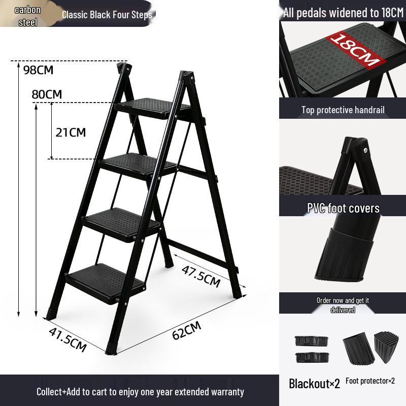 Teleskopische Klapp-A-Rahmen-Haushaltsleiter: Leicht, Multifunktional, Dreistufiges Design.