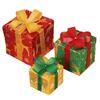 3 Pcs/Set Christmas Lighted Gift Boxes LED Light Up Stackable Nesting Box with Bow for Christmas Indoor Outdoor Home Yard Lawn Decor