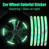 2023 20PCS Car Wheel Hub Reflective Sticker Anti Collision Luminous Reflective Stripe for Car Wheel Rim Tape Exterior Decoration