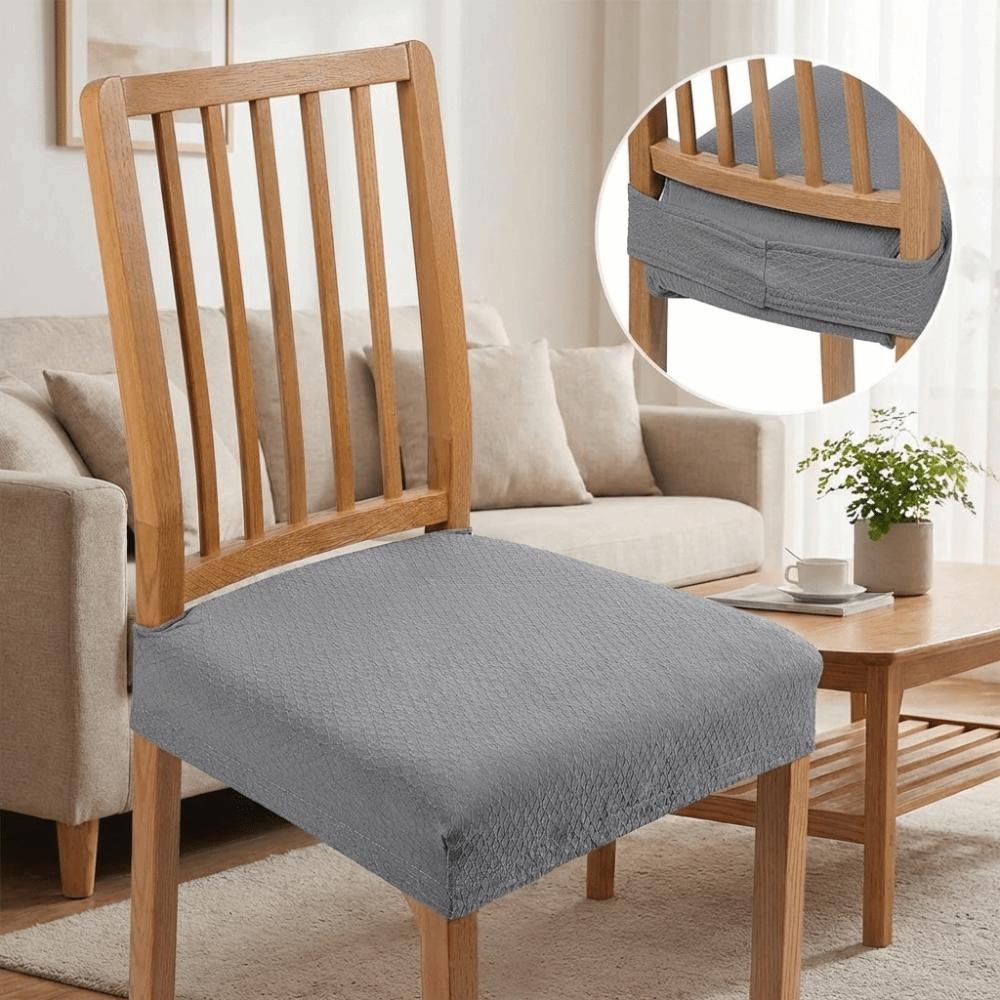Removable Chair Seat Cover Solid Color Chair Cushion Cover Elastic Seat Protectors Restaurant