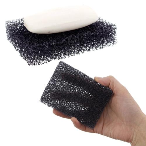 Plus One Plus One Soap Receptacle, Water-Resistant Soap Receptacle Sponge, Black, Approx. 7.5 X 10.3 X 2.5 Cm, Set of 5