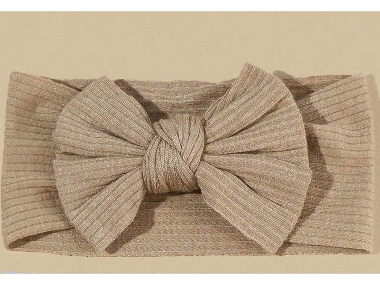 

Baby Headband: Cute Fontanelle Protection Bow for Kids - Wide, Lightweight, Non-Tightening for Spring/Summer 0-3 months коричневый