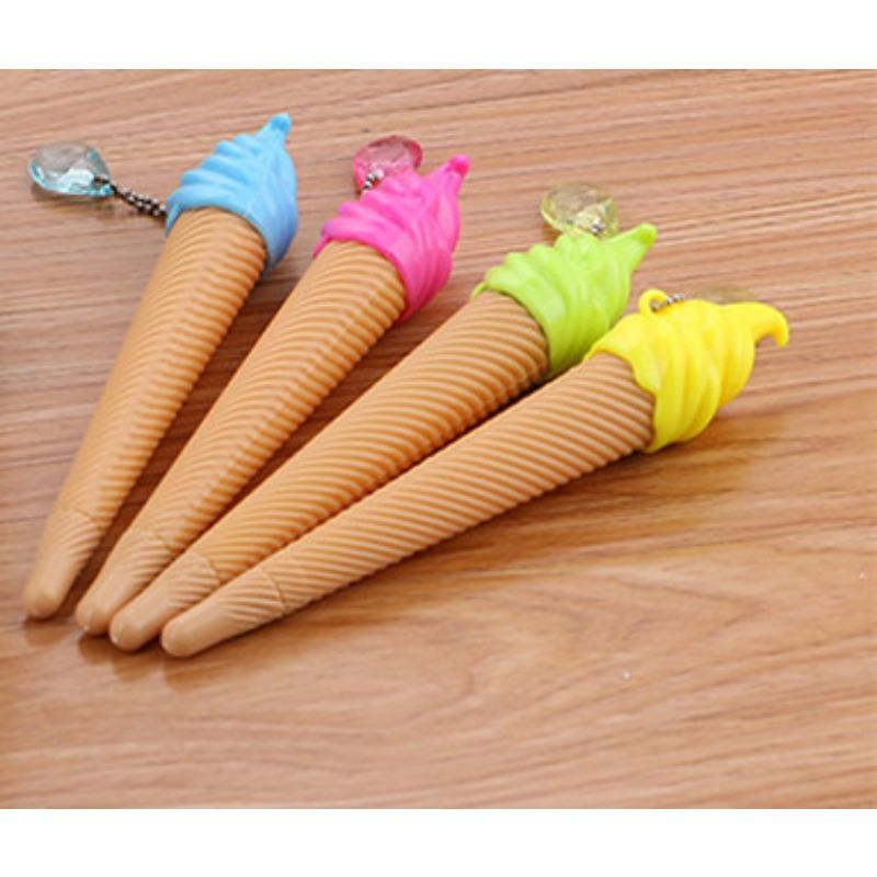 Gel Pen Novelty Cute Novel Ice Cream Funny School Gel Pen Kawaii Ballpoint Item Girl Stationery Student Kids Prize Gift