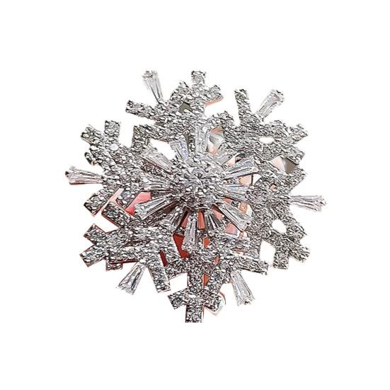 Snowflake Brooch Full Diamond Multifunctional Jewelry for Suits Coats Bags Exquisite Sparkling Design Durable Alloy Material Secure Pin Lapel Pin Gift