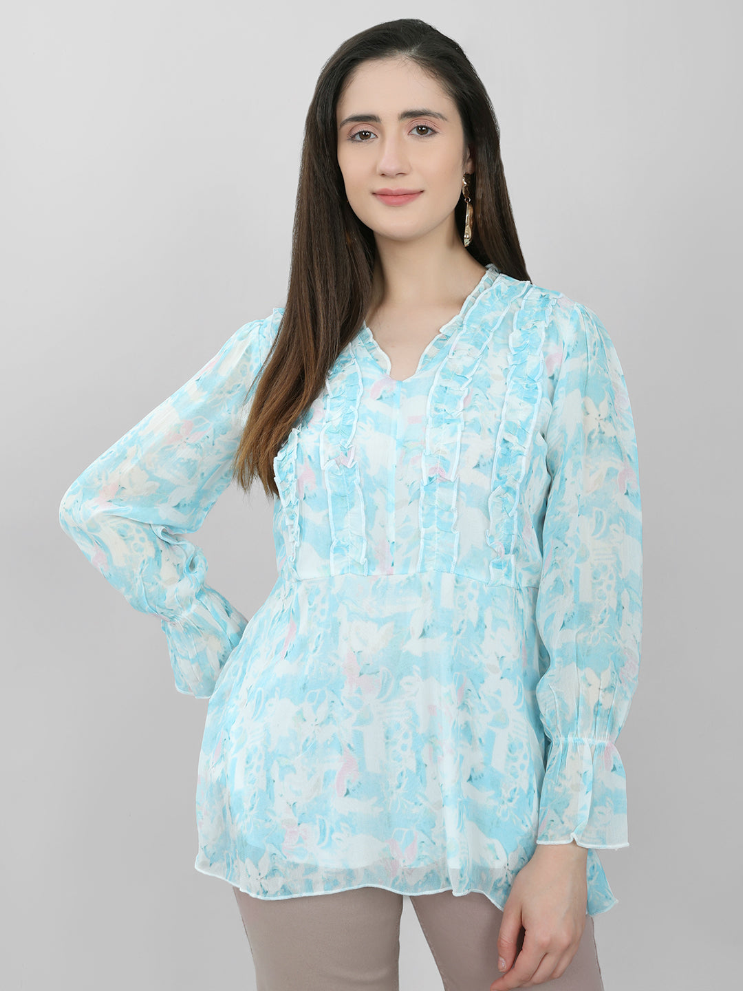 Monte Carlo Women Regular Fit Sky Top M