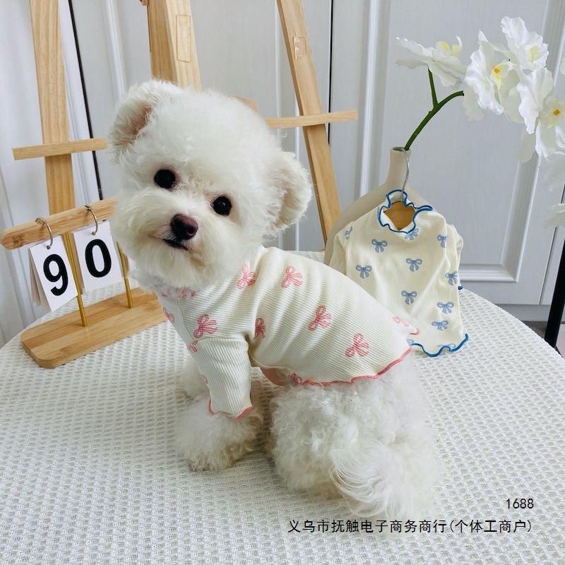 Spring, Summer and Autumn Printed New Bottom Cat Cute Small Dog Pet Puppy Home Vest
