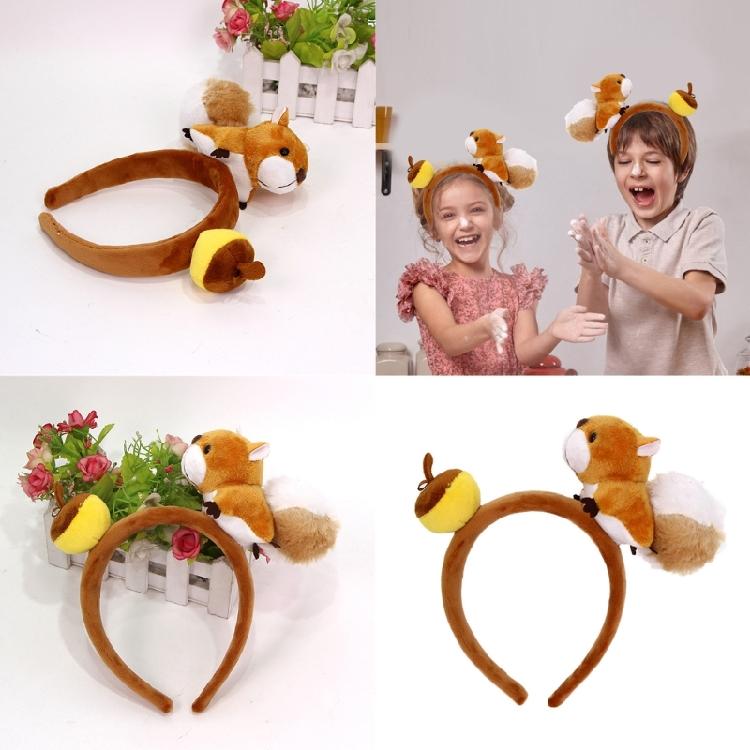 Squirrel Anime Acorn Headpiece for Party Stage Birthday Face Wash Hairbands Stage Headwear Photo Props