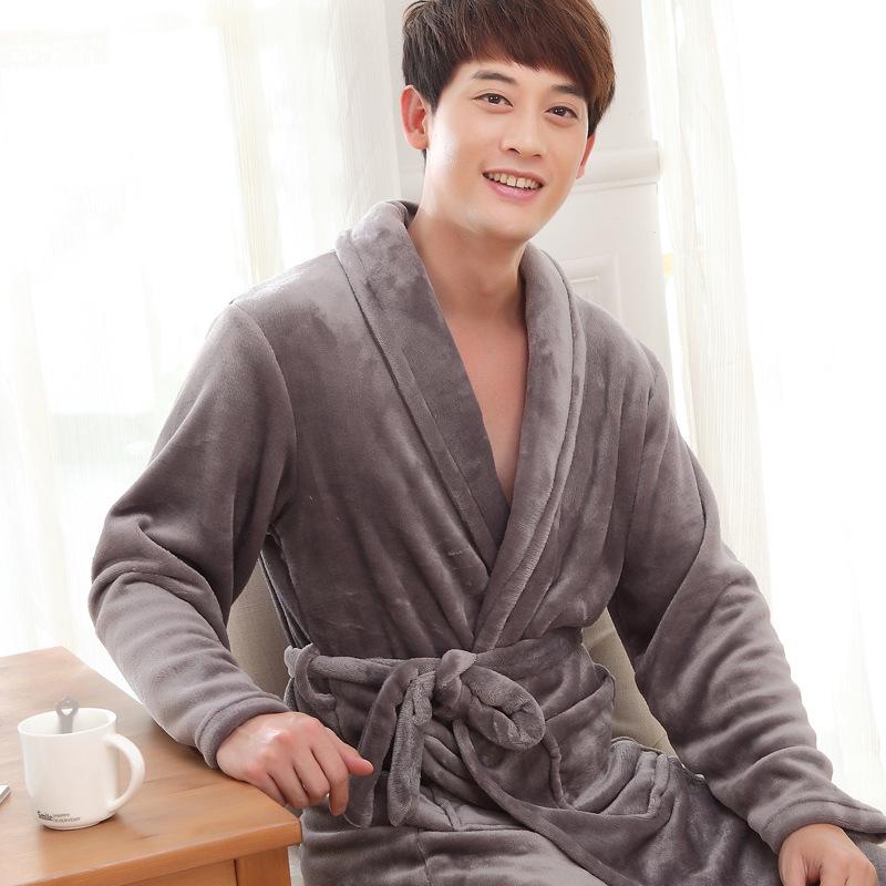 

Унисекс Толстый Фланелевый Халат Пижама - Осенне-Зимняя Домашняя Одежда для Пар, Поддержка Дропшиппинга L