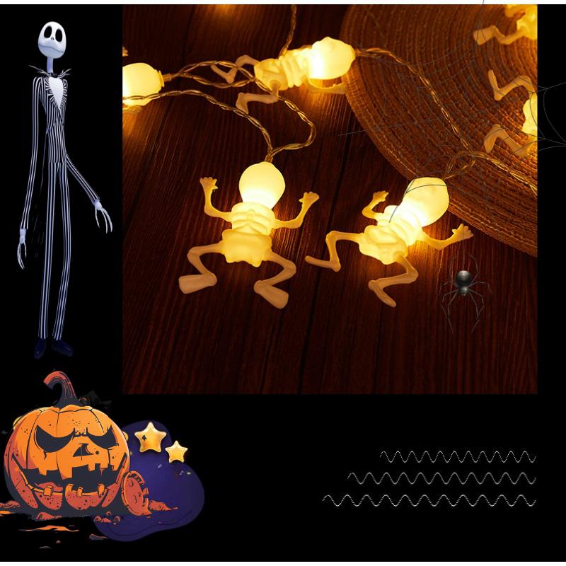 Halloween light string, skull string light, ghost festival horror decoration, holiday light, battery powered Halloween home decoration