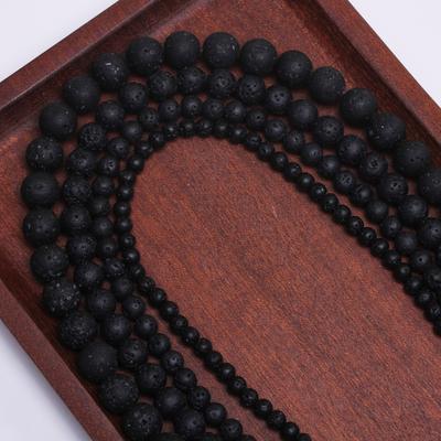 Für Armband Halskette Natürlicher Vulkanstein 4 6 8 10 12mm Lose Perlen Runde Schmuckherstellung DIY Zubehör Großhandel