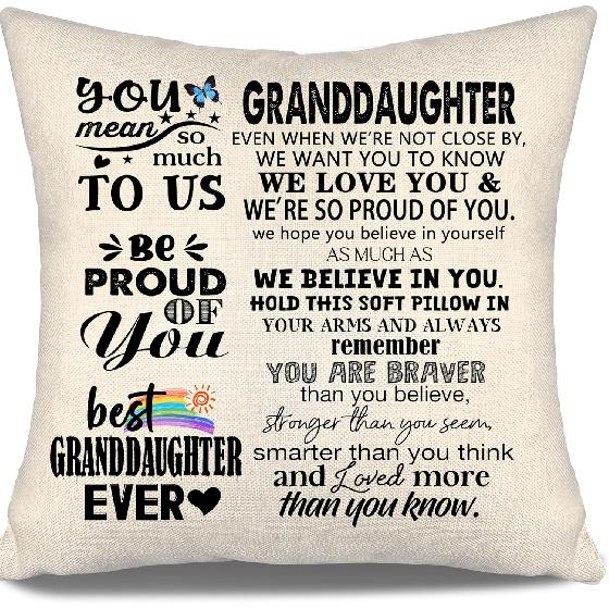 To My Bonus Daughter Gift Ideas Throw Pillow Covers for Bonus Daughter from Bonus Mom Bonus Dad Birthday Graduation Thanksgiving
