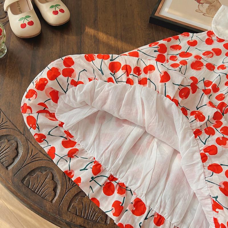 Cherry Blossom Lantern Skirt Sleeveless Princess Dress for Girls - Summer 2026