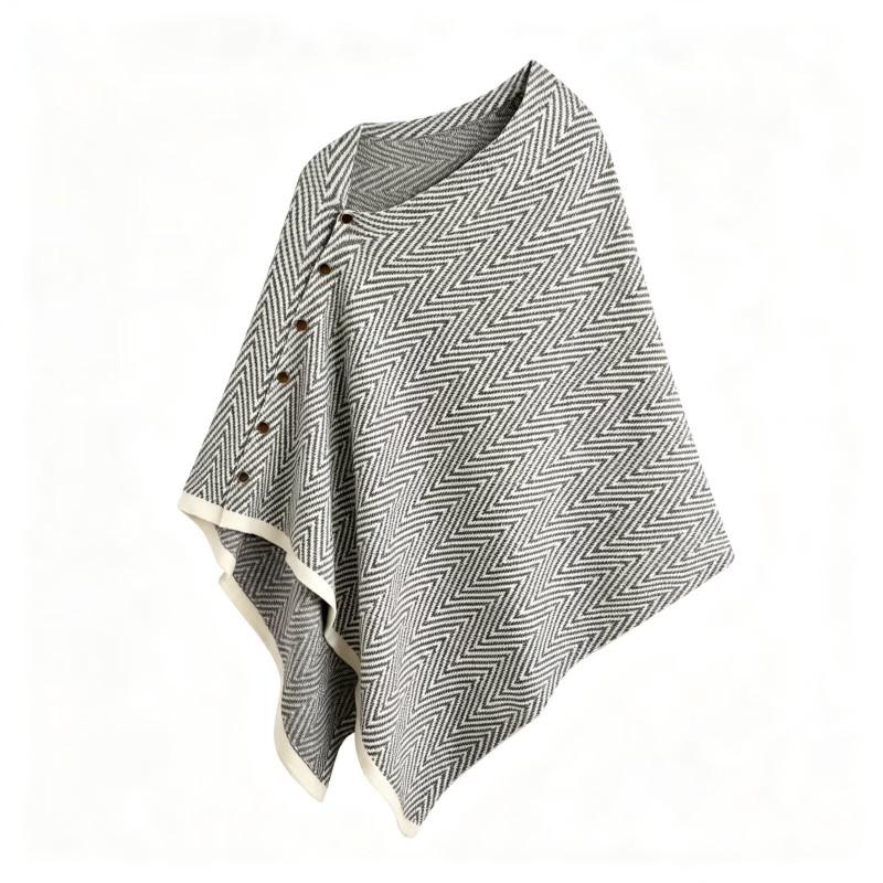 Womens Irregular Herringbone Knit Shawl Top Street Style Sleeveless No Collar