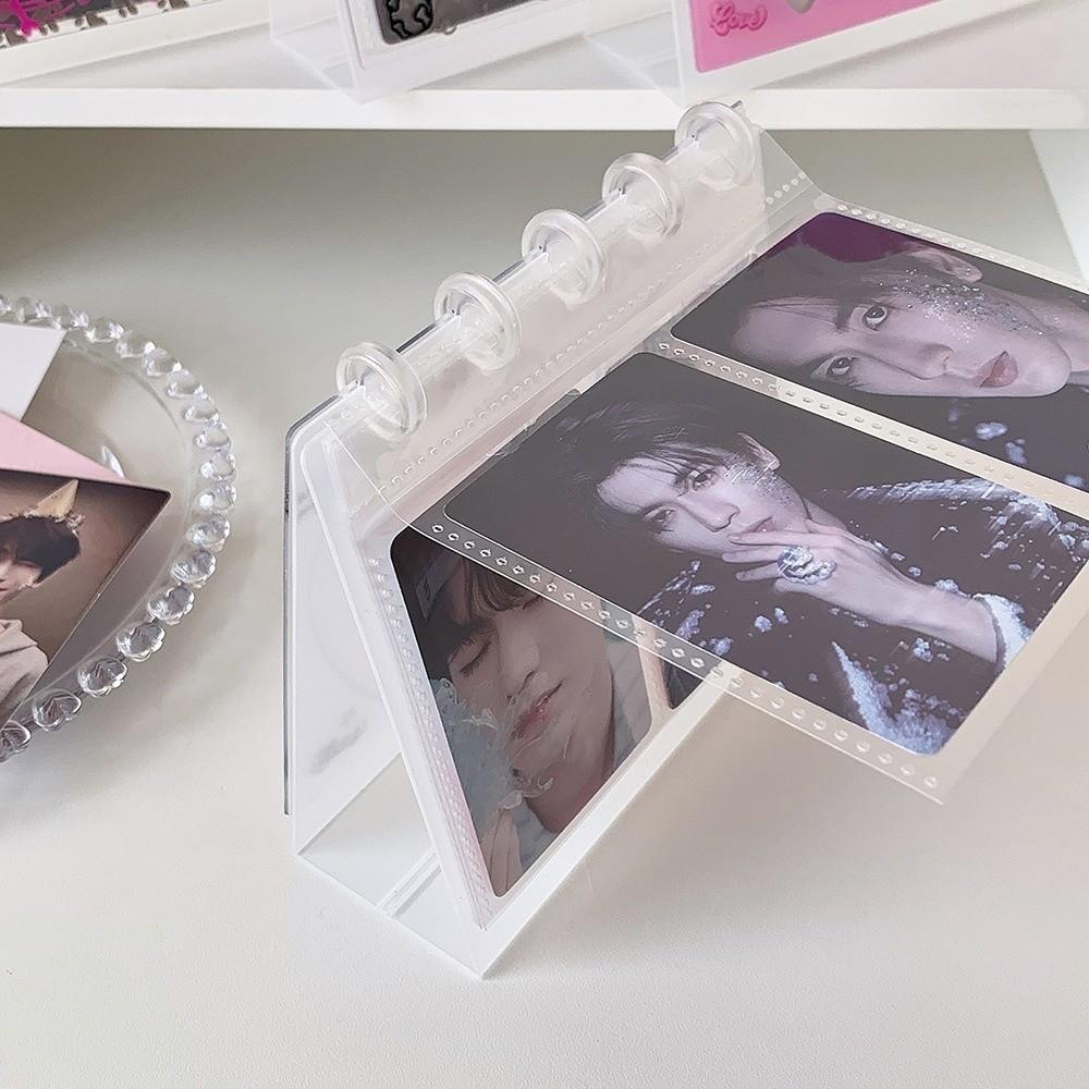 Transparent Flip Up Photocard Holder Cat Dog Photo Album Durable Card Display Rack  Birthday Gift