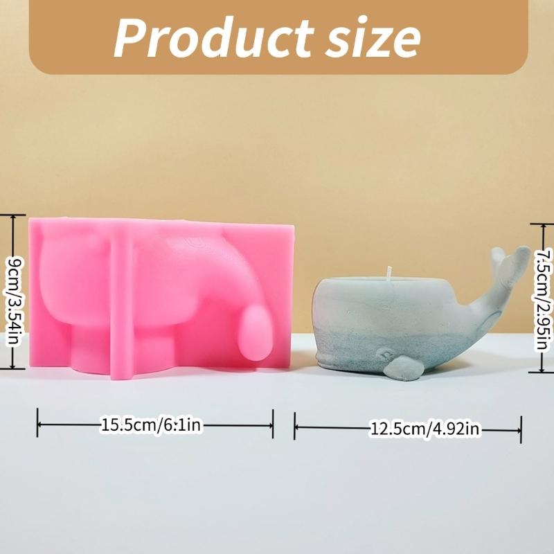 Flower Pots Silicone Mould Whale Candle Cup Molds Handmade Succulent Plant Molds Plaster Molds Epoxy Resin Molds