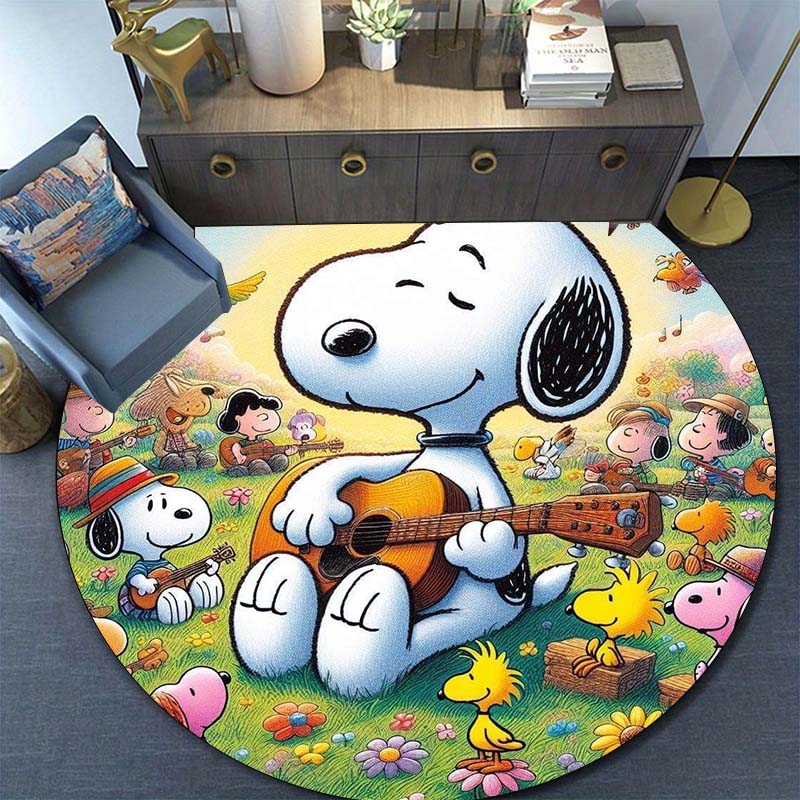 Lucky Red Rose Printed Round Carpet Anti Slip and Easy To Clean Ideal Carpet for Home or Vacation Homes Durable and Affordable
