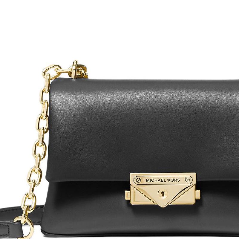 Michael Kors Mk Cece 18 Metal Logo Snap Closure Cotton Blend Shoulder Crossbody Bag Small Women Bags Black 35F2G0EC5O-BLACK